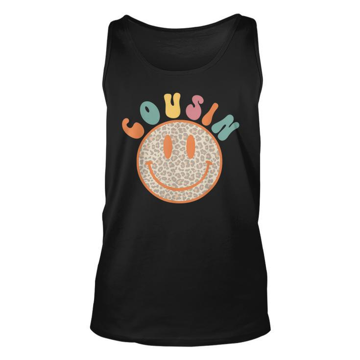 Leopard Hippie Smile Face Retro Groovy Cousin Mothers Day  Unisex Tank Top