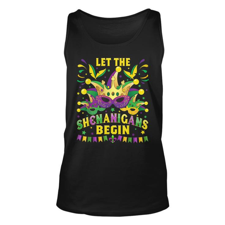 Let The Shenanigans Begin Mardi Gras Carnival Costume Party Unisex Tank Top