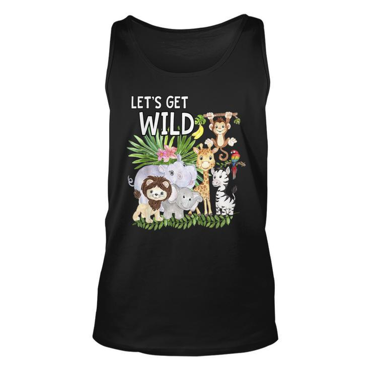 Lets Get Wild Zoo Animals Safari Party A Day At The Zoo  Unisex Tank Top