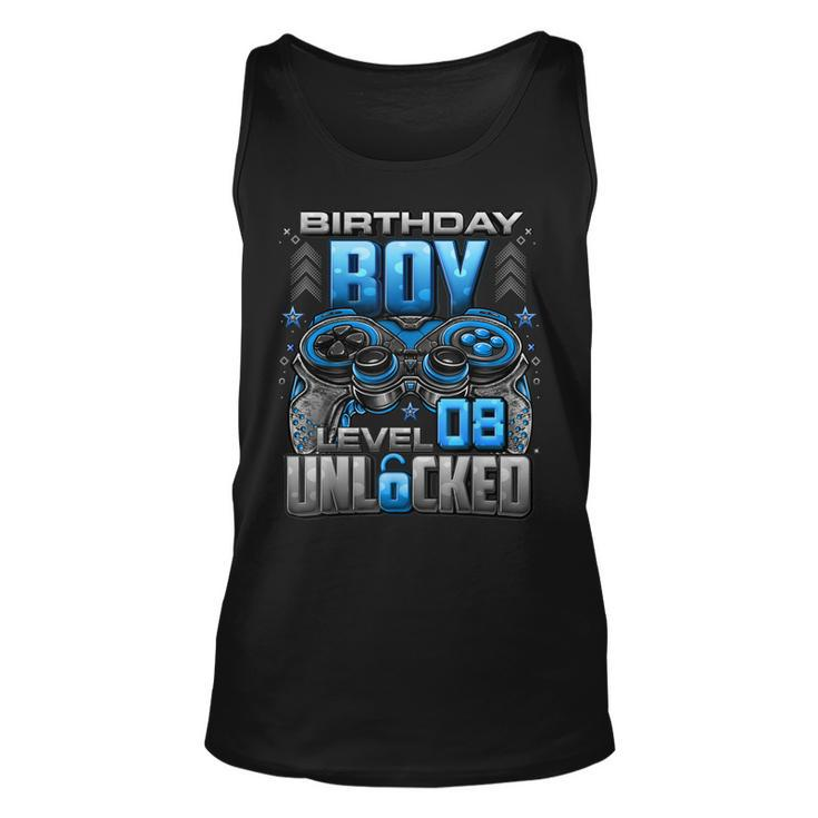 Level 8 Unlocked Awesome Since 2015 8Th Birthday Gaming  Unisex Tank Top