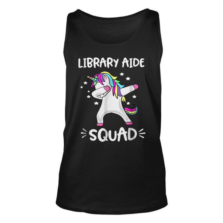 Library Aide Squad Dabbing Unicorn Library Aide T Unisex Tank Top