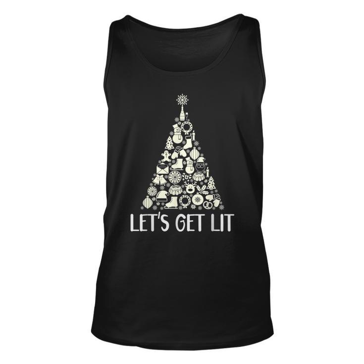 Lets Get Lit Weihnachtsbaum Geschenke Lebkuchen Schneemann Tank Top