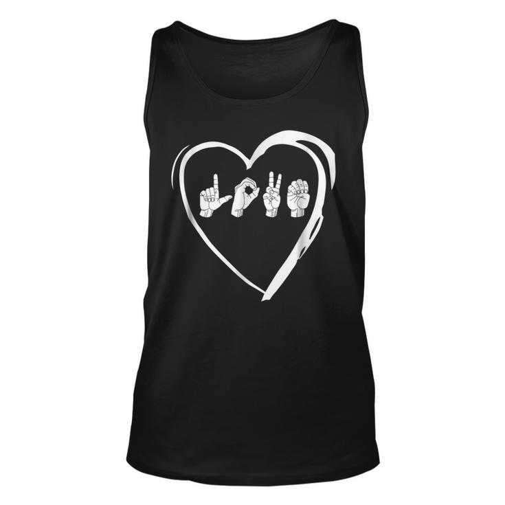 Love Sign Language Heart Asl Valentines Day Gift  Unisex Tank Top