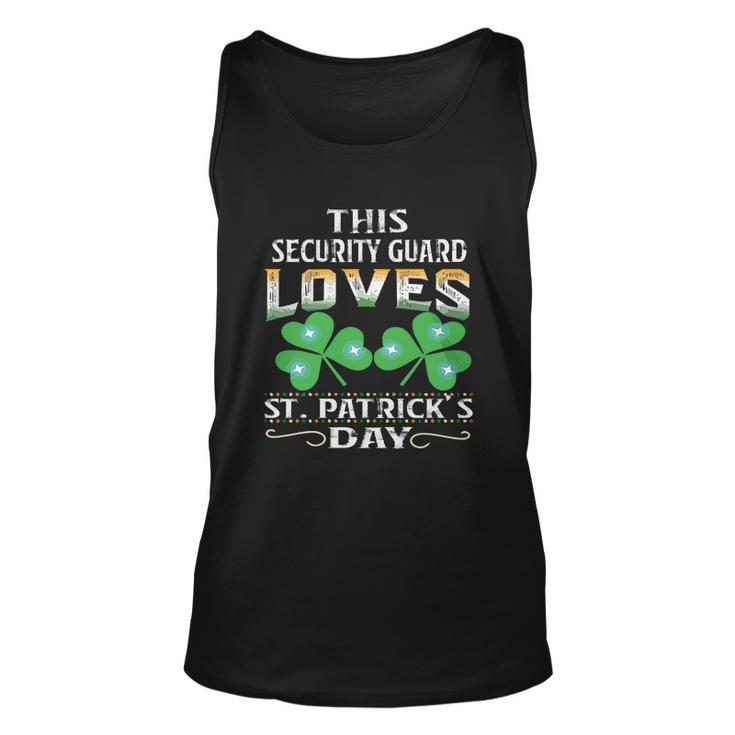 Lucky Shamrock This Security Guard Loves St Patricks Day Funny Job Title Men Women Tank Top Graphic Print Unisex