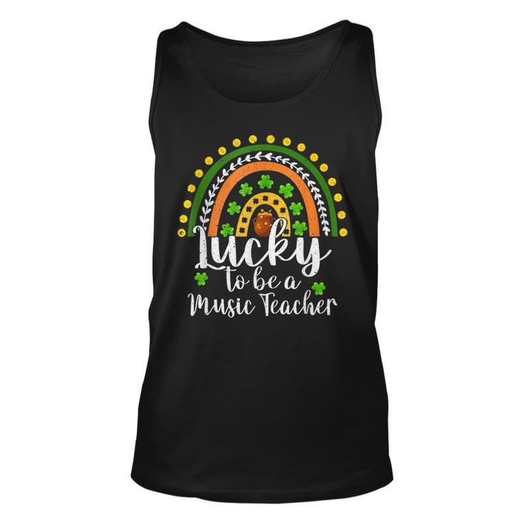 Lucky To Be A Music Teacher Rainbow St Patricks Day  Unisex Tank Top