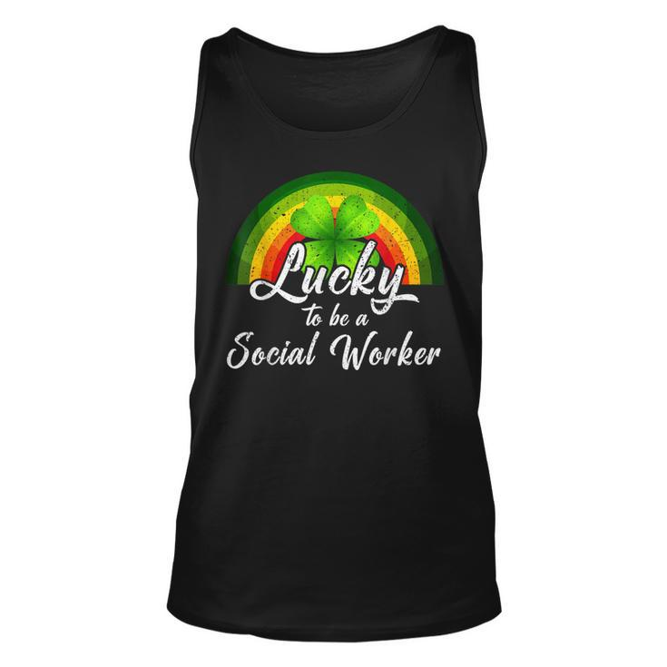 Lucky To Be A Social Worker St Patricks Day Rainbow Gifts  Unisex Tank Top