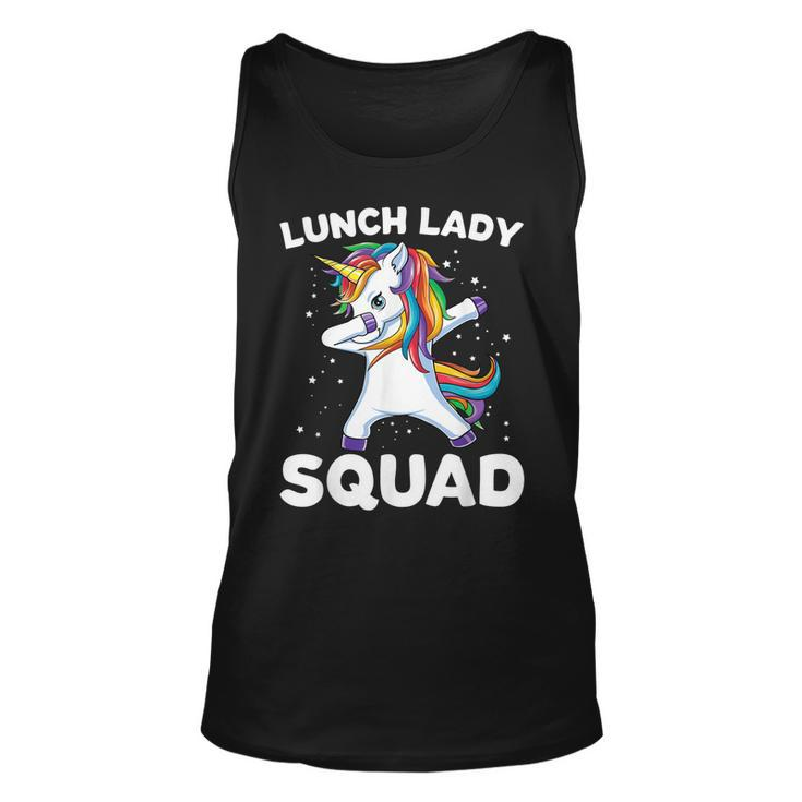 Lunch Lady Squad Dabbing Unicorn Funny Lunch Ladies Gift Unisex Tank Top