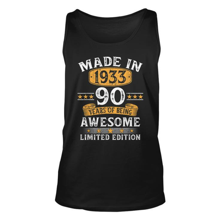 Made In 1933 90 Years Old 90Th Birthday Gifts For Men  Unisex Tank Top