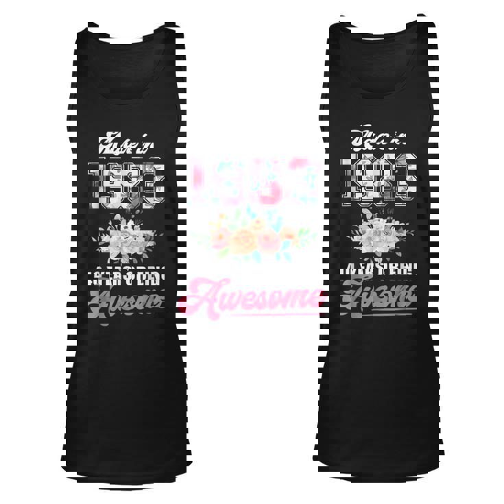 Made In 1983 Floral 40 Year Old 40Th Birthday Gifts Women  Unisex Tank Top
