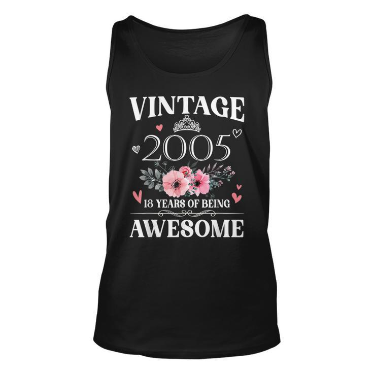 Made In 2005 18 Year Old 18Th Birthday Gift For Girl Women  Unisex Tank Top