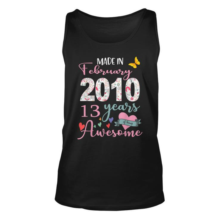 Made In February 2010 13 Year Of Being Awesome 13Th Birthday  Unisex Tank Top