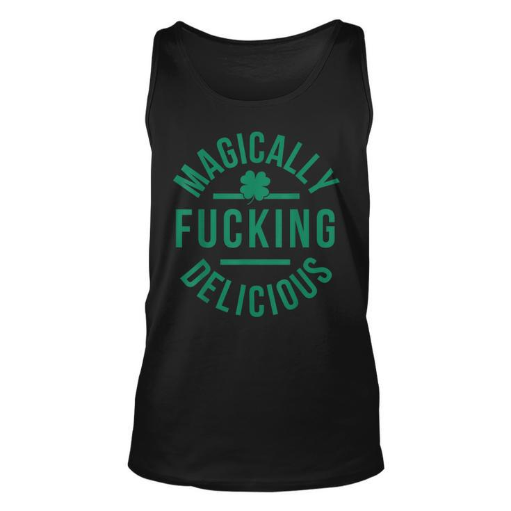 Magically Fucking Delicious Funny Shamrock St Patricks Day  Unisex Tank Top