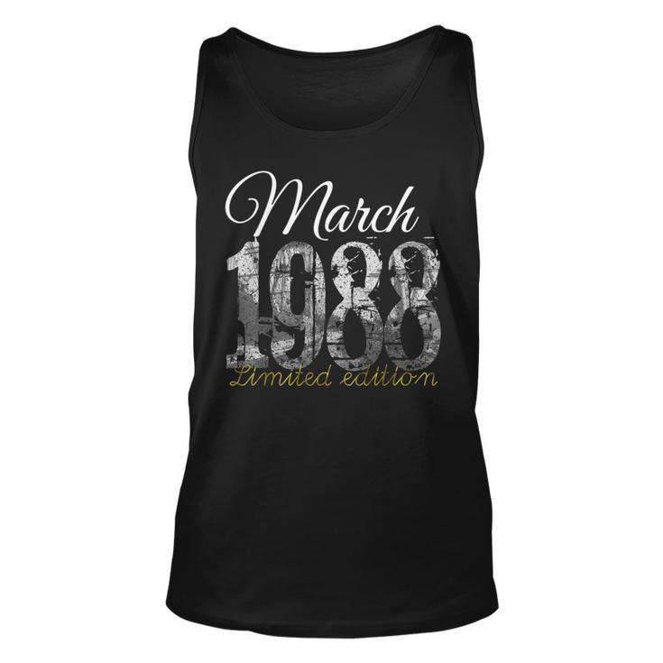 March 1988  - 35 Year Old  1988 35Th Birthday Gift  Unisex Tank Top