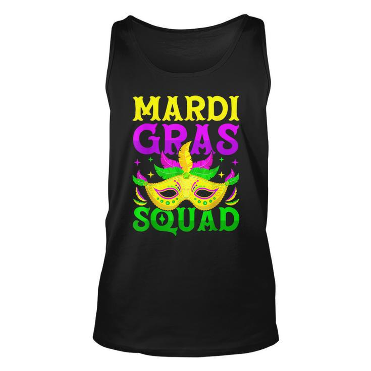 Mardi Gras Squad Carnival Party Funny Mask Beads Women Men  Unisex Tank Top