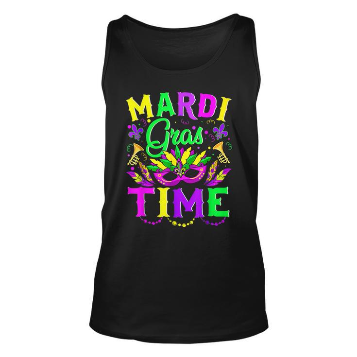 Mardi Gras Time Feathered Krewes Mask Mardi Gras 2023 Funny  Unisex Tank Top