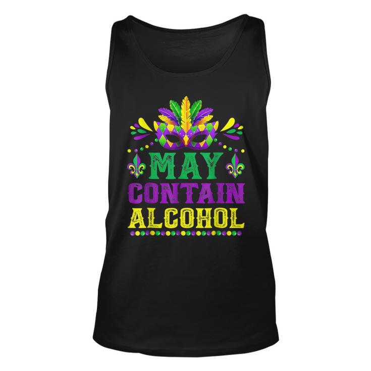 Mask May Contains Alcohol Mardi Gras Funny Outfits  Unisex Tank Top