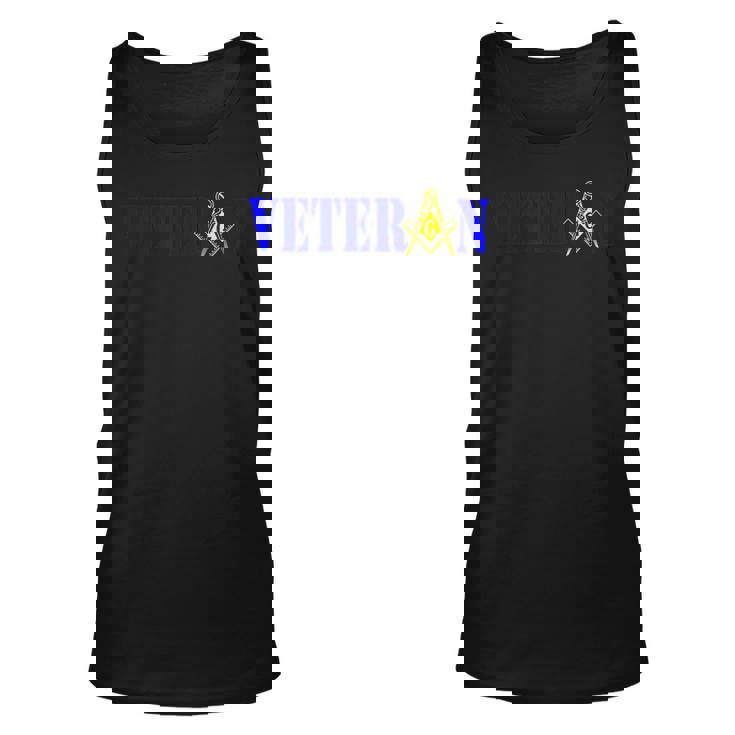 Mens Masonic Military Veteran Mason Square And Compass Freemason Tank Top