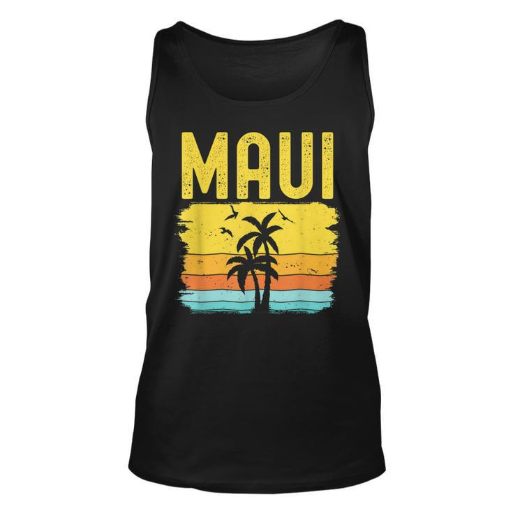 Maui Beach Hawaii Summer Vacation Hawaiian Sunset Vintage  Unisex Tank Top