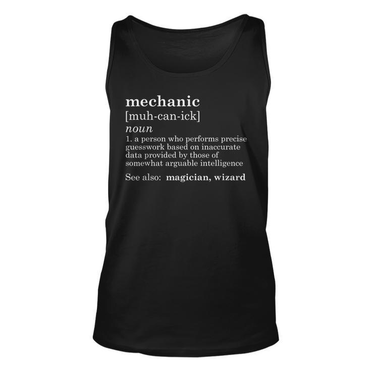 Mechanic Definition Dad Car Guy Garage Fathers Day Gift  Unisex Tank Top