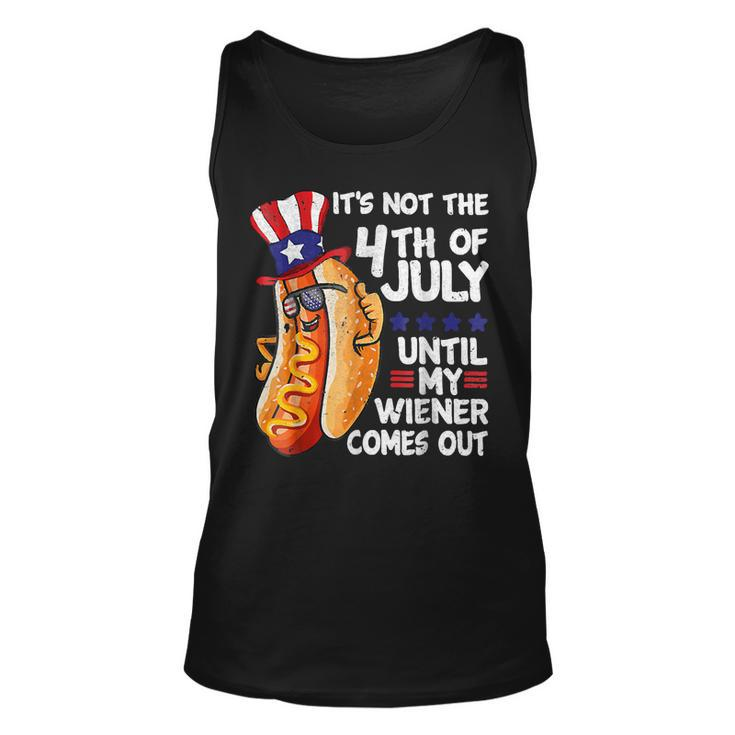 Men Funny 4Th Of July Hot-Dog Wiener Comes Out Adult Humor  Unisex Tank Top
