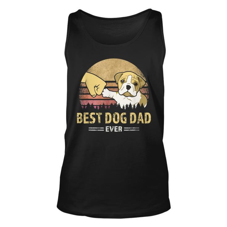 Mens Best Bulldog Dad Ever Vintage English Bulldog Puppy Lover  Unisex Tank Top