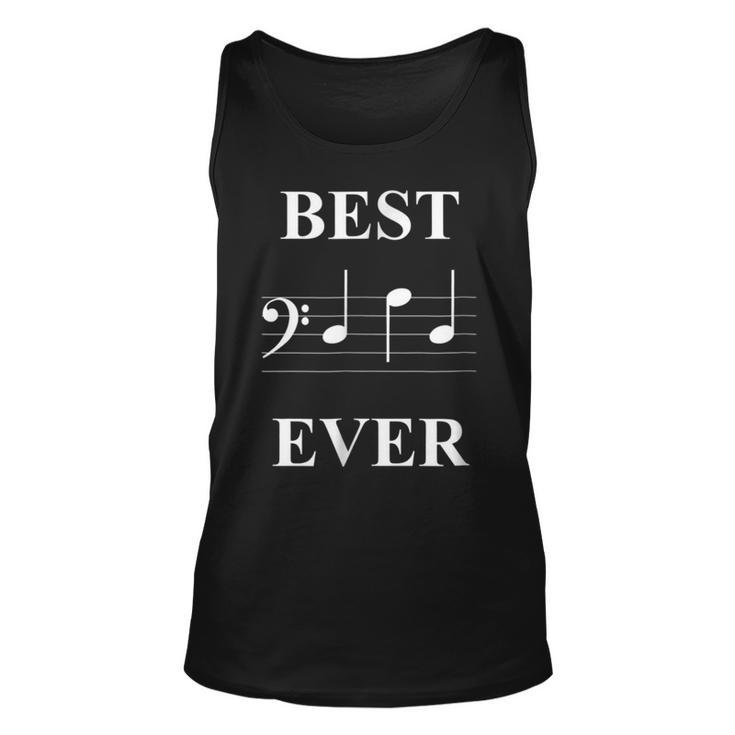 Mens Best Dad Ever Bass Clef Music Note Gift For Mens Unisex Tank Top