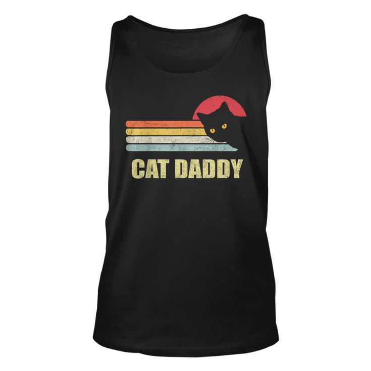 Mens Cat Daddy Funny Vintage Style Cat Retro Distressed  Unisex Tank Top