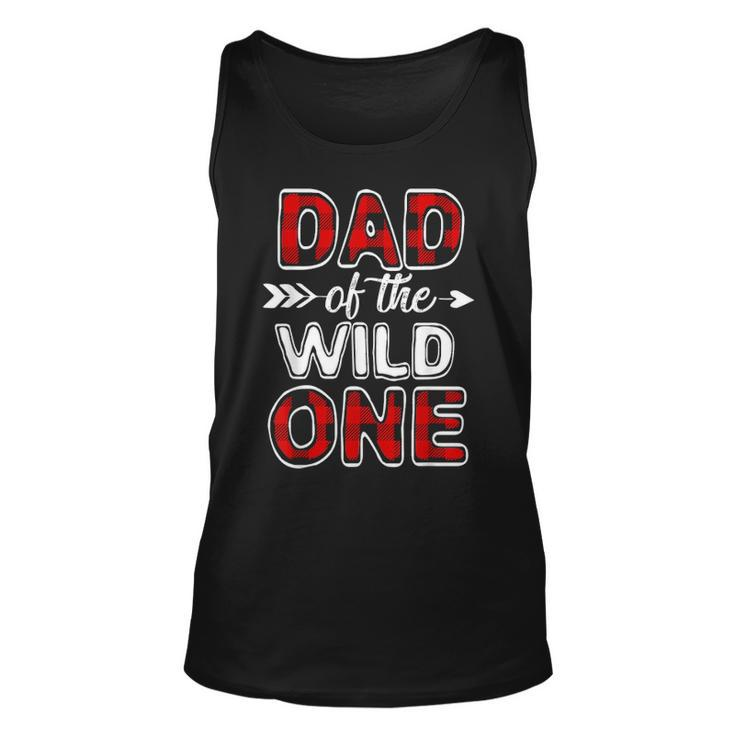 Mens Dad Of The Wild One Buffalo Plaid Fathers Day Gift Unisex Tank Top