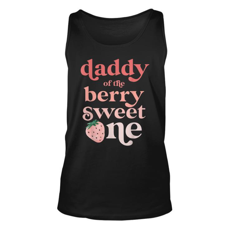 Mens Daddy Of The Berry Sweet One Strawberry First Birthday 1St  Unisex Tank Top