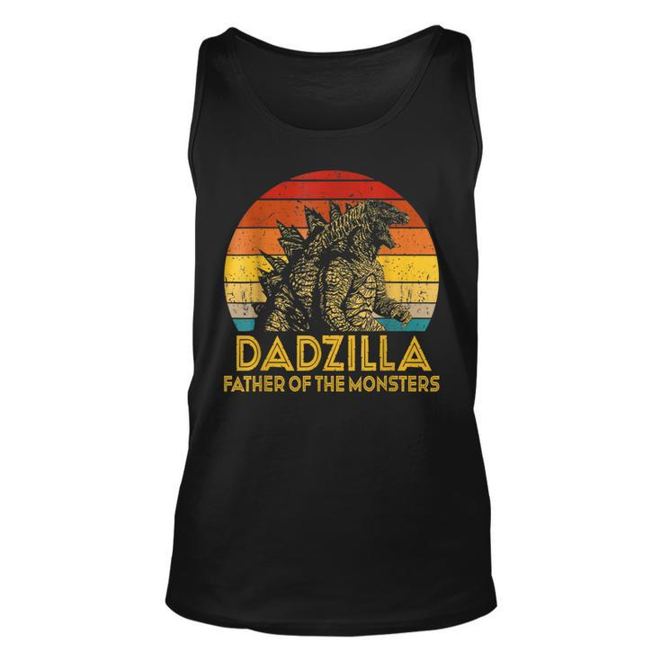 Mens Dadzilla Father Of The Monsters Vintage Fathers Day For Dad  Unisex Tank Top
