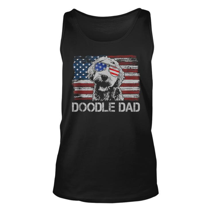 Mens Doodle Dad Goldendoodle Dog American Flag 4Th Of July Men Women Tank Top Graphic Print Unisex