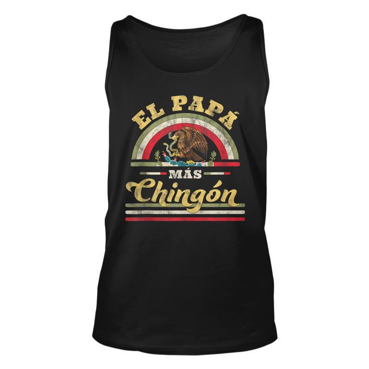 Mens El Papa Mas Chingon Funny Mexican Flag Cool Dad Gift Regalo  Unisex Tank Top