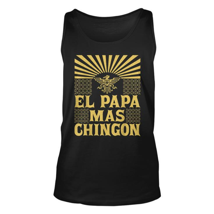 Mens El Papa Mas Chingon Mexican Dad Cinco De Mayo Aztec Eagle  Unisex Tank Top