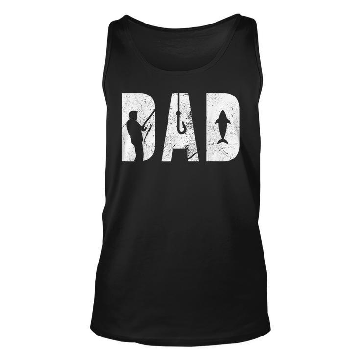 Mens Fishing Dad Fathers Day With Fish And Fishing Hook Crunch  Unisex Tank Top