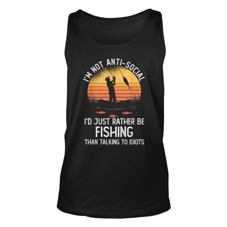 Mens Fishing  | Id Rather Be Fishing | Funny Fishing  Unisex Tank Top