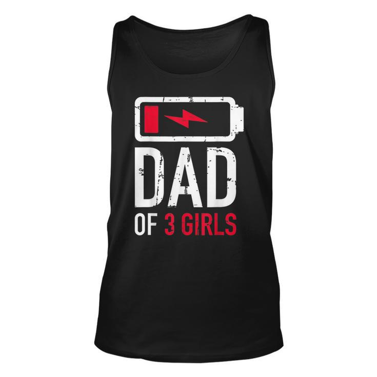 Mens Funny Fathers Day Tired Girl Dad Of Three Girls Low Ba Men Women Tank Top Graphic Print Unisex