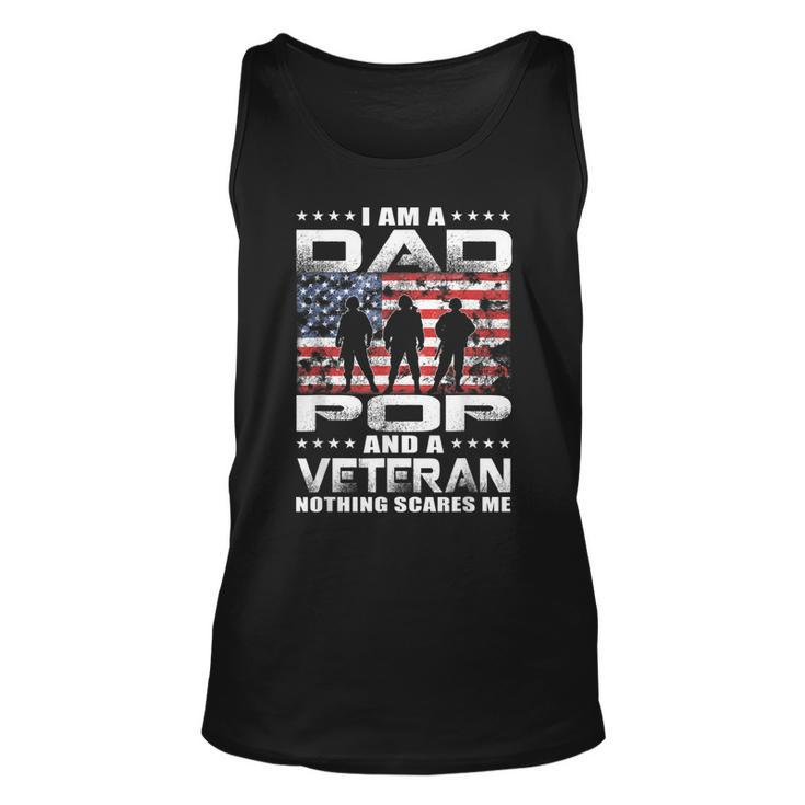 Mens Im A Dad Pop And A Veteran Fathers Day Gift Dad Pop  Unisex Tank Top