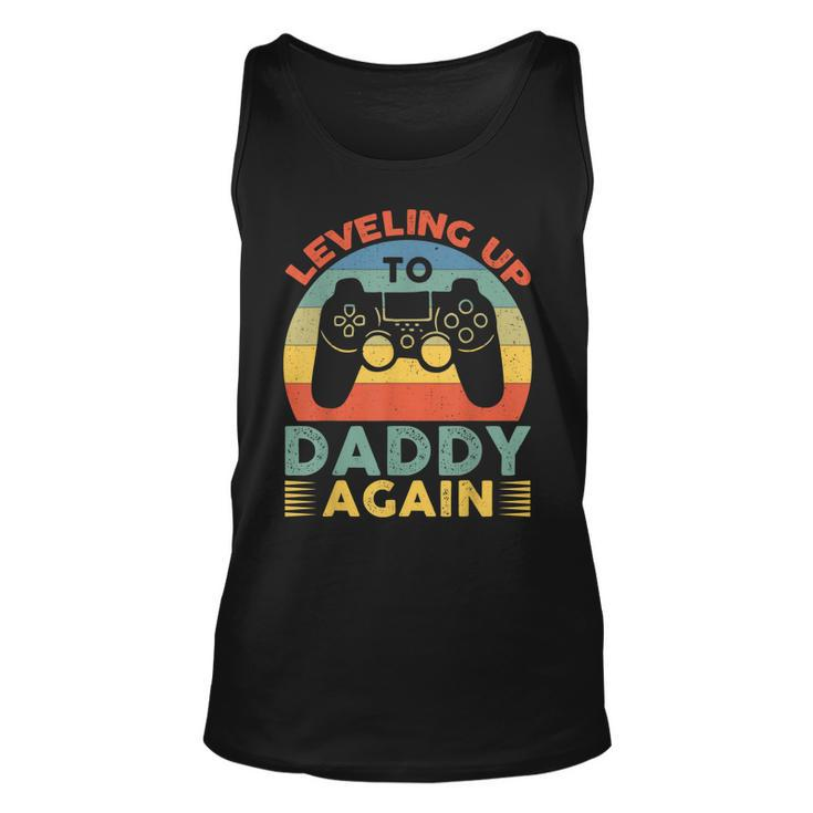 Mens Leveling Up To Daddy Again Vintage Promoted To Dad Again  Unisex Tank Top