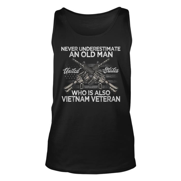 Mens Never Underestimate An Old Man Vietnam Veteran  V2 Unisex Tank Top