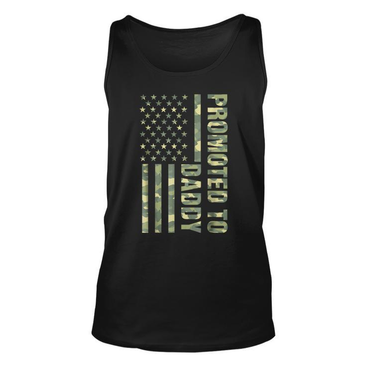 Mens Promoted To Daddy American Flag Camo  Fathers Day Tee Unisex Tank Top