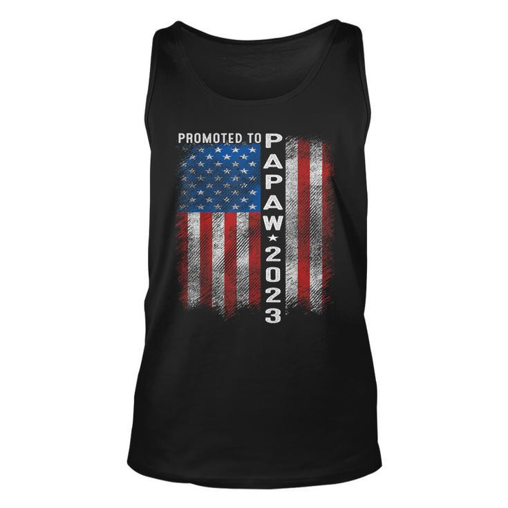 Mens Promoted To Papaw 2023 First Time Fathers Day New Dad  Unisex Tank Top