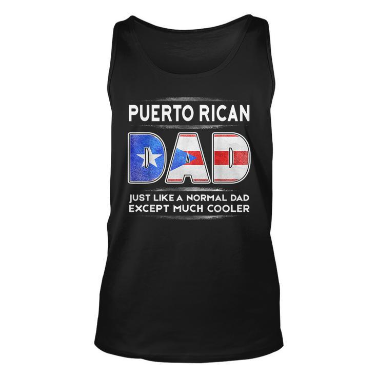 Mens Puerto Rican Dad Is Much Cooler Fathers Day  Flag Unisex Tank Top