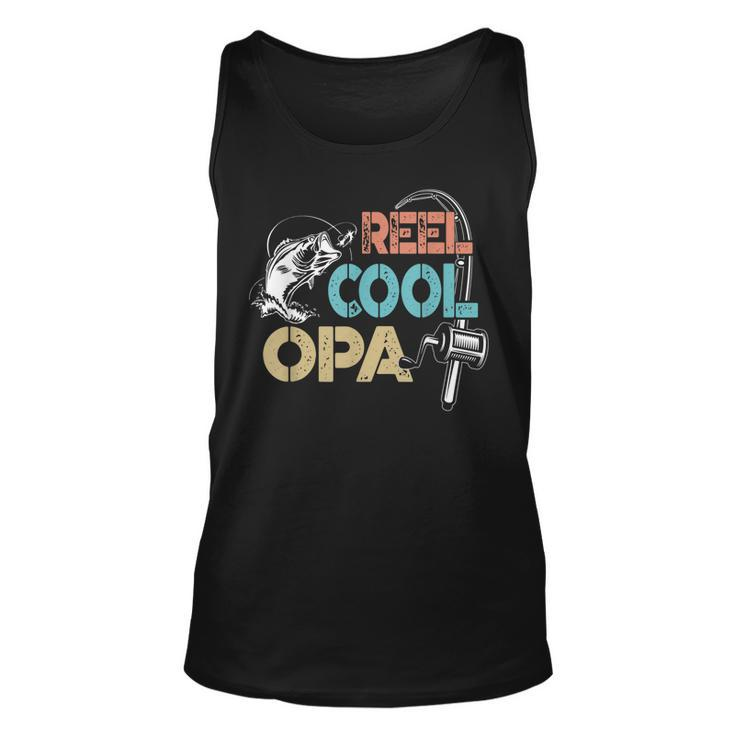 Mens Reel Cool Opa Fisherman Daddy Fathers Day  Unisex Tank Top