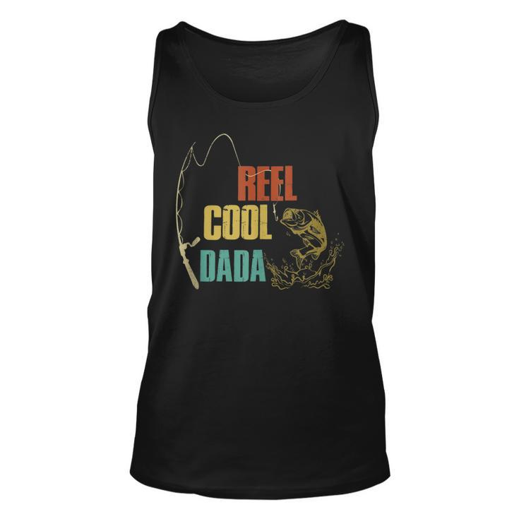 Mens Retro Reel Cool Dada Fathers Day Fishing Fisher  Unisex Tank Top