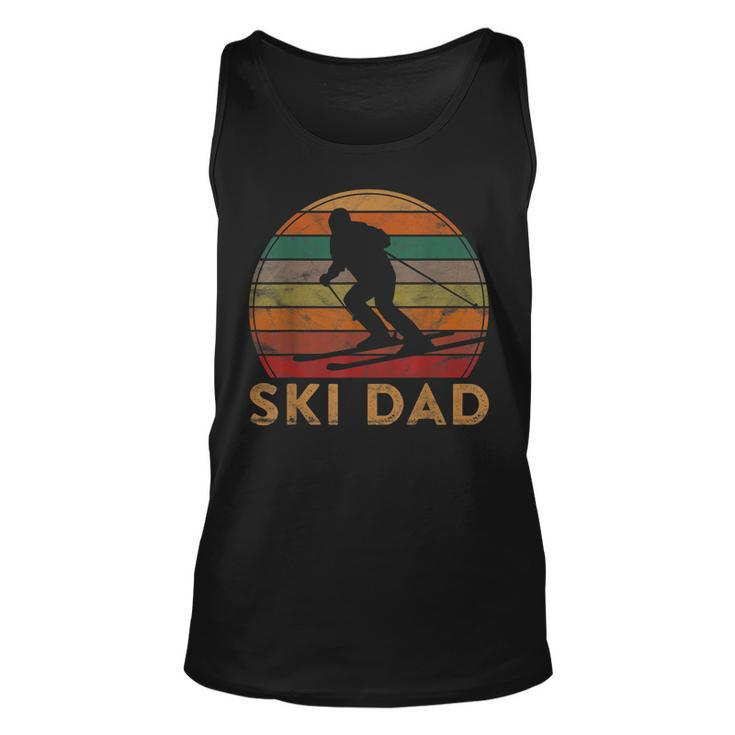Mens Retro Ski Dad Sunset Winter Skiing Daddy Gift Father Skier  Unisex Tank Top