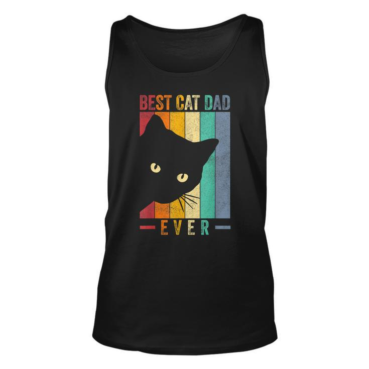 Mens Retro Vintage Best Cat Dad Ever Funny Cat Daddy Fathers Day  Unisex Tank Top