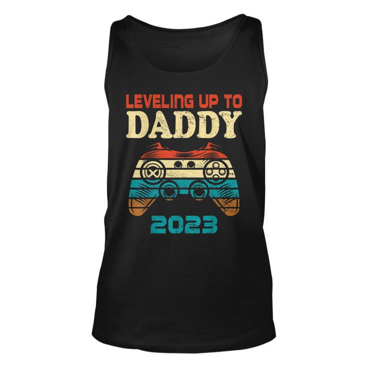 Mens Retro Vintage Leveling Up To Daddy 2023 Promoted To Dad  Unisex Tank Top