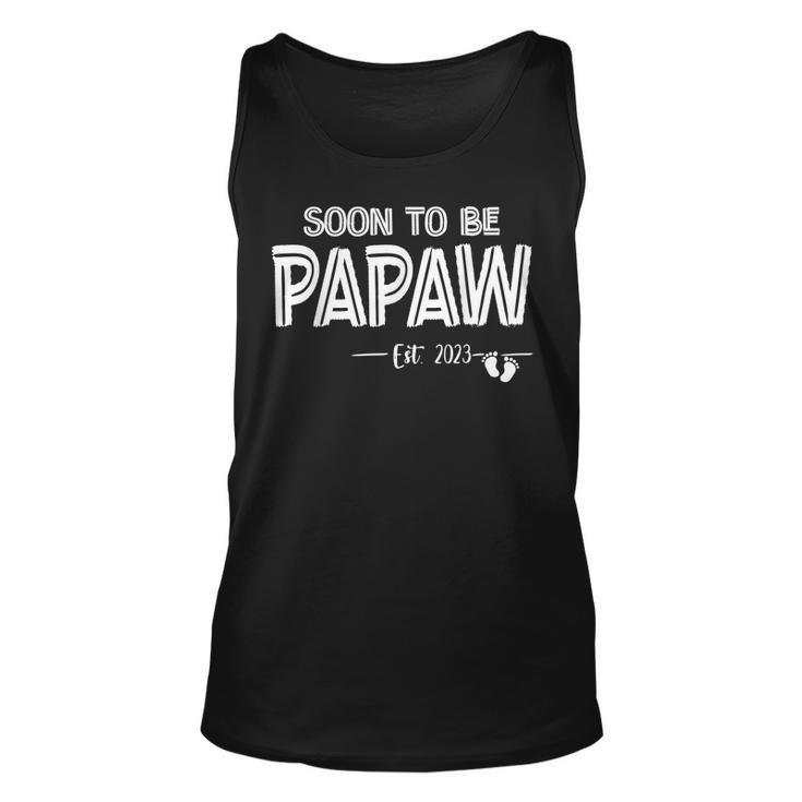 Mens Soon To Be Papaw Est2023 Retro Fathers Day New Dad  Unisex Tank Top