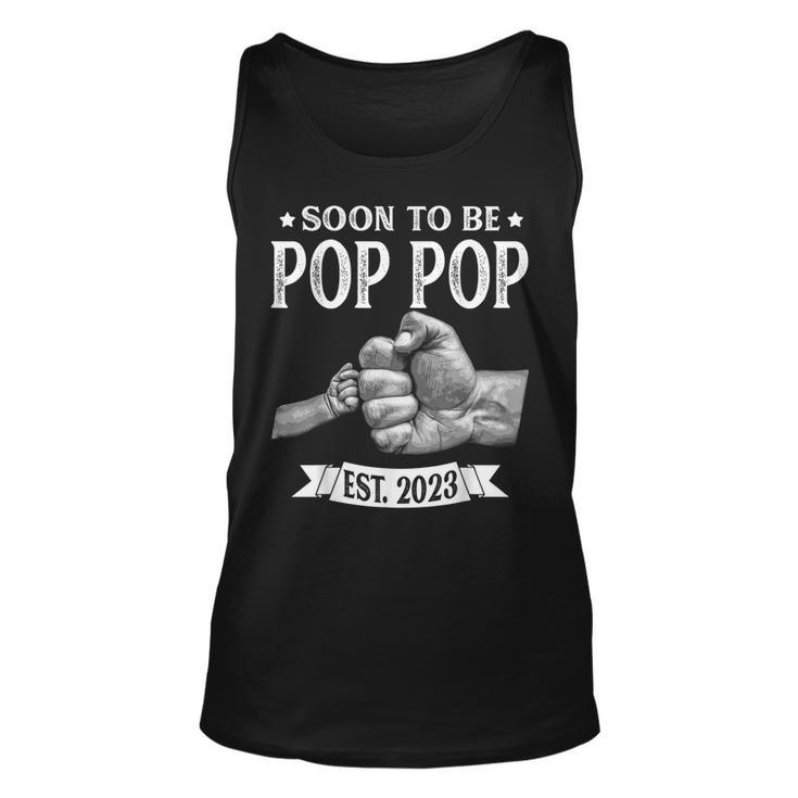 Mens Soon To Be Pop Pop Est2023 Retro Fathers Day New Dad  Unisex Tank Top