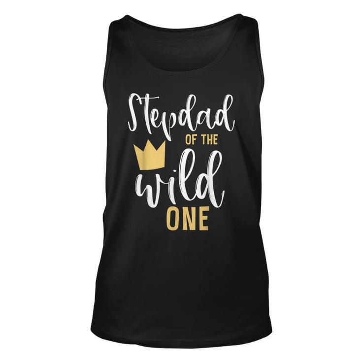 Mens Stepdad Of The Wild One 1St Birthday First Thing Matching  Unisex Tank Top